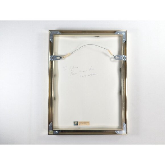 Vintage cross stitch wall art peacock in apple tree framed and behind glass, - Picture 9 of 10